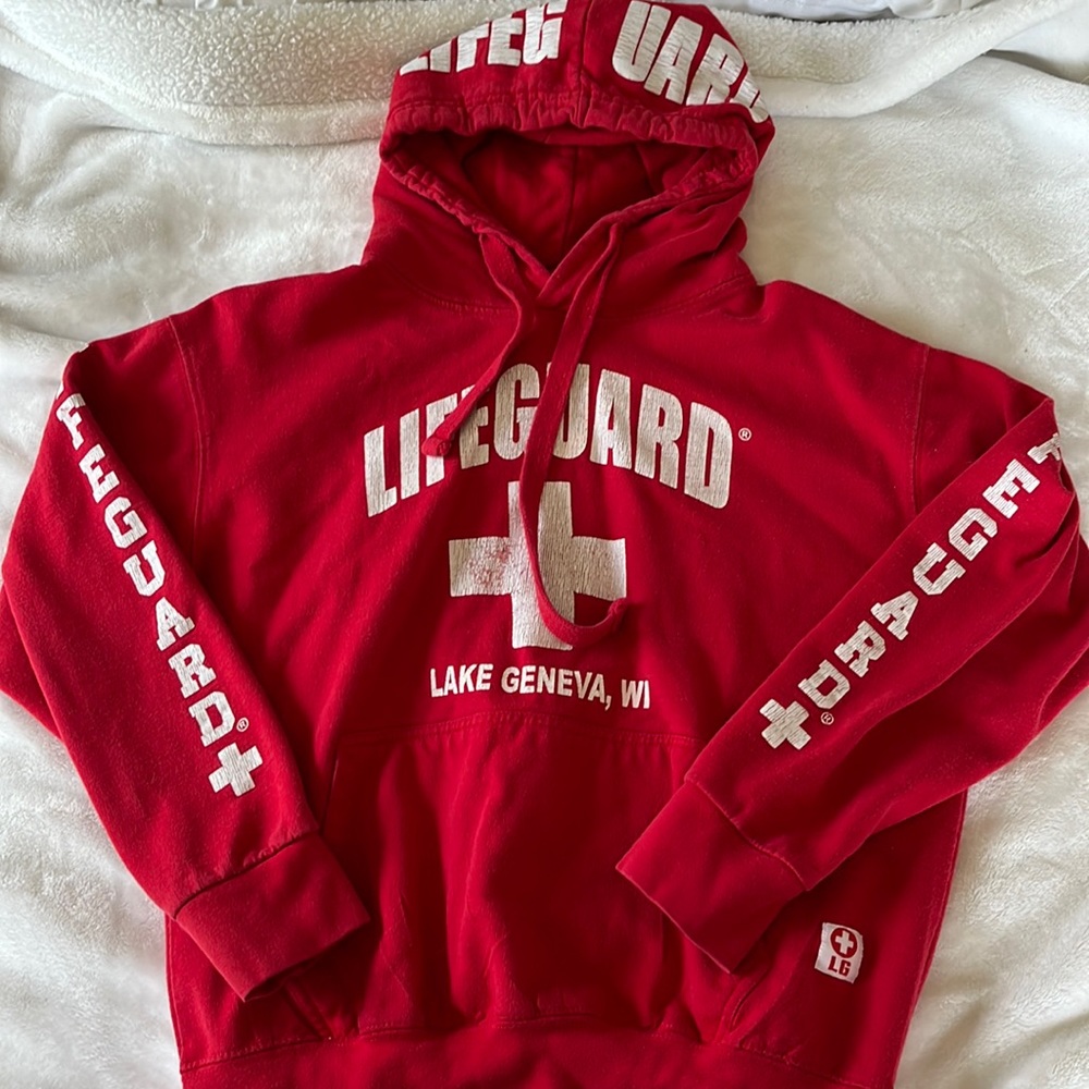Life Guard red logo hoodie